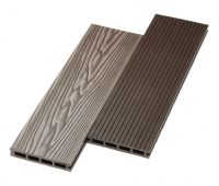 Террасная доска ДПК двусторонняя New 3D тиснение + вельвет Венге